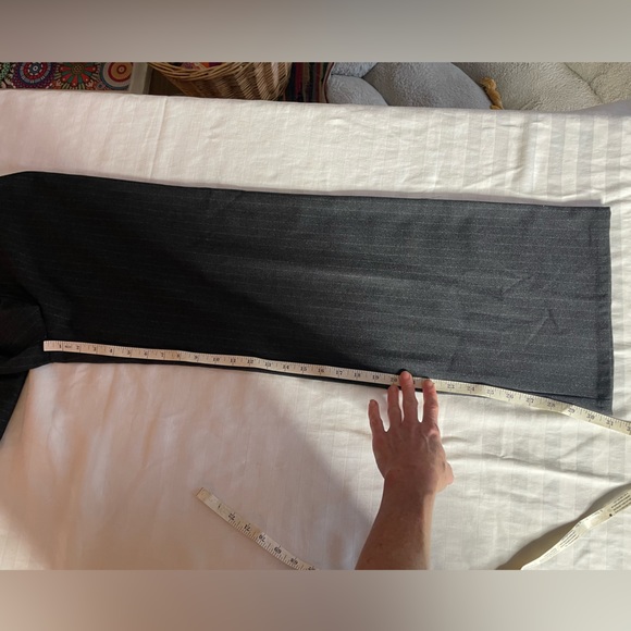 Black pin striped Overalls Wide leg charcoal grey white Small dressy 90’s - Picture 8 of 9